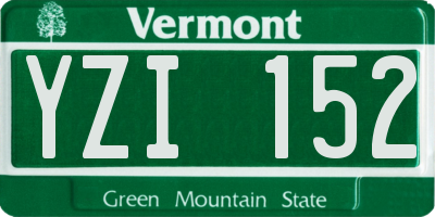 VT license plate YZI152