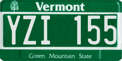 VT license plate YZI155