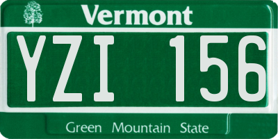 VT license plate YZI156