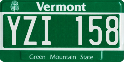 VT license plate YZI158