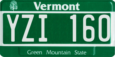VT license plate YZI160