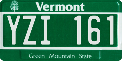 VT license plate YZI161