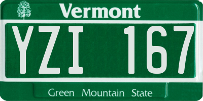 VT license plate YZI167