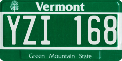 VT license plate YZI168