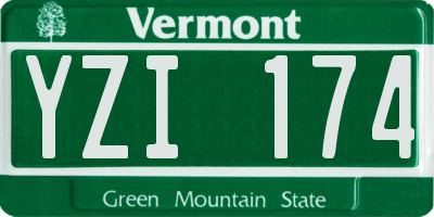 VT license plate YZI174