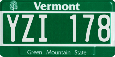 VT license plate YZI178