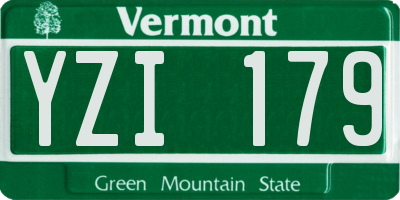 VT license plate YZI179