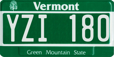VT license plate YZI180