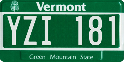 VT license plate YZI181