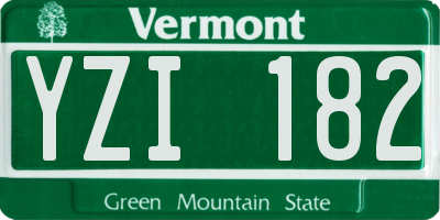 VT license plate YZI182