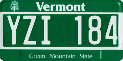 VT license plate YZI184