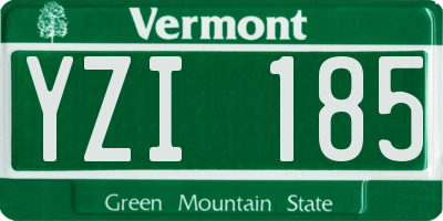 VT license plate YZI185