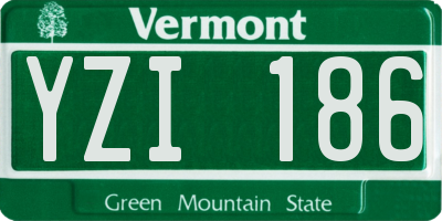 VT license plate YZI186