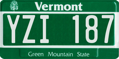 VT license plate YZI187