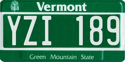 VT license plate YZI189