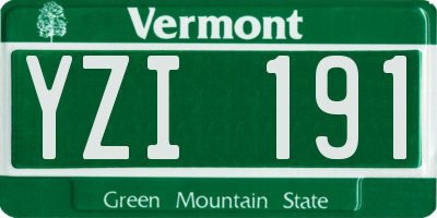 VT license plate YZI191