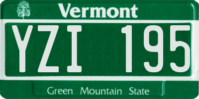 VT license plate YZI195