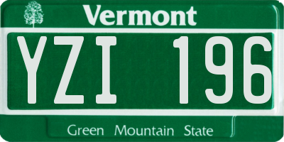 VT license plate YZI196