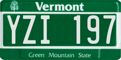 VT license plate YZI197