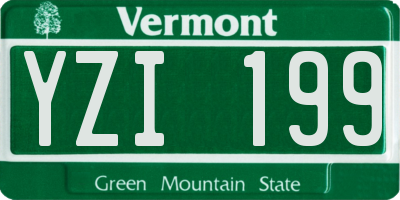VT license plate YZI199