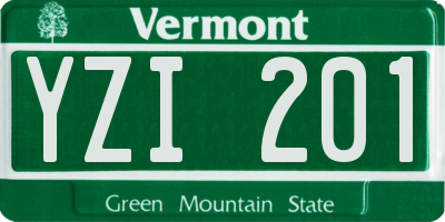 VT license plate YZI201