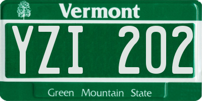 VT license plate YZI202