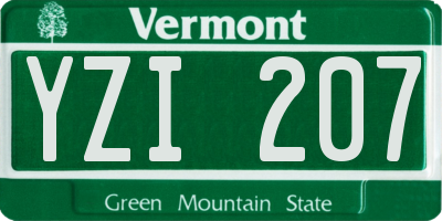 VT license plate YZI207