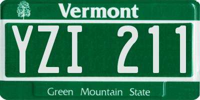 VT license plate YZI211