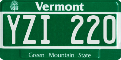 VT license plate YZI220