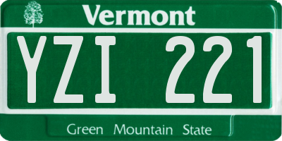 VT license plate YZI221