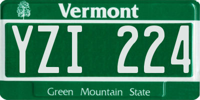 VT license plate YZI224