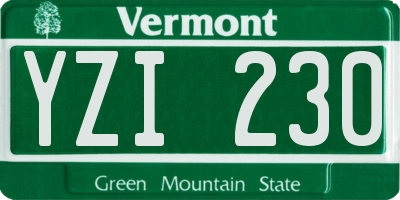 VT license plate YZI230