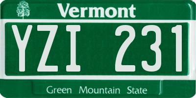 VT license plate YZI231