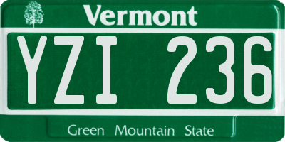 VT license plate YZI236