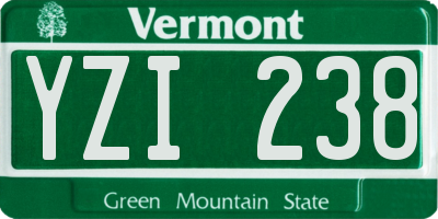 VT license plate YZI238
