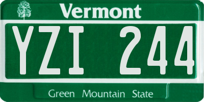 VT license plate YZI244