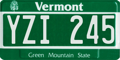 VT license plate YZI245