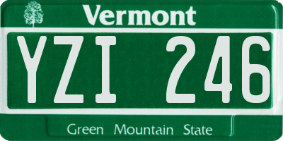 VT license plate YZI246