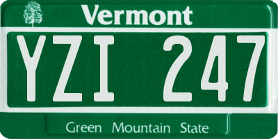 VT license plate YZI247