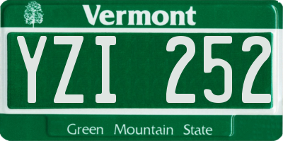 VT license plate YZI252