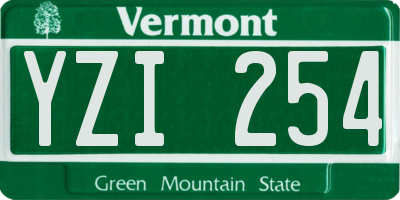 VT license plate YZI254