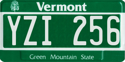VT license plate YZI256