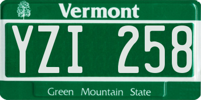 VT license plate YZI258