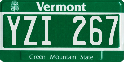 VT license plate YZI267
