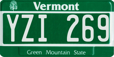VT license plate YZI269
