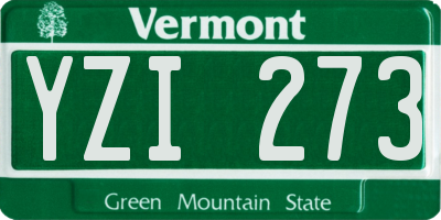 VT license plate YZI273