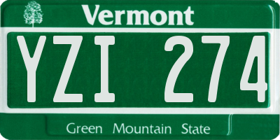 VT license plate YZI274