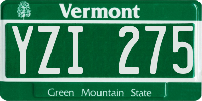 VT license plate YZI275