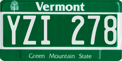 VT license plate YZI278