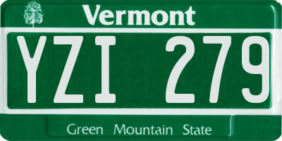 VT license plate YZI279